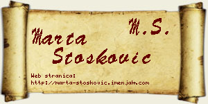 Marta Stošković vizit kartica